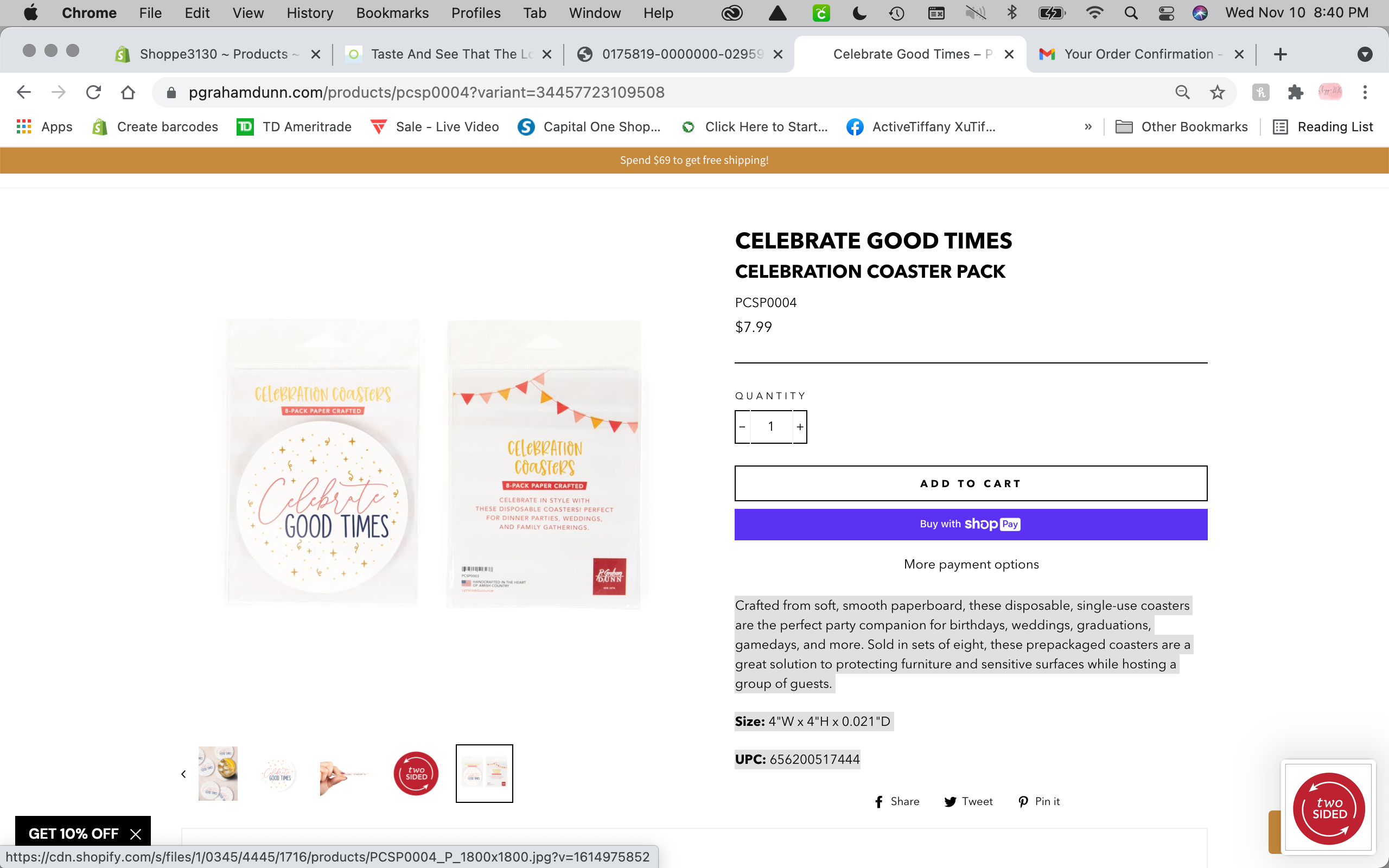 Paper Coaster Set - Celebrate Good Times