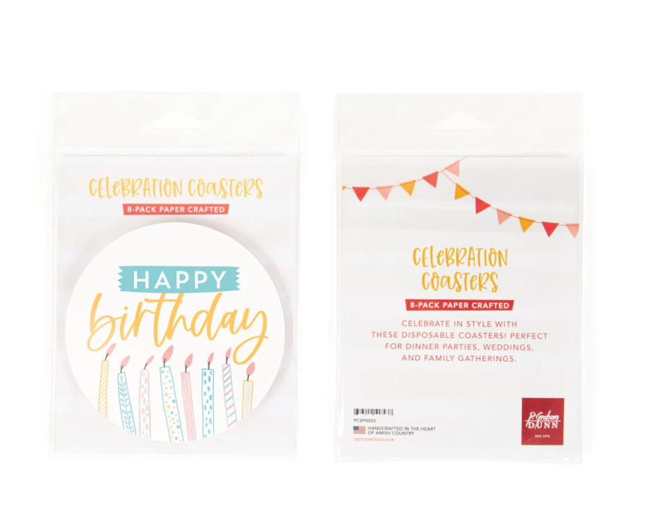 Paper Coaster Set - Happy Birthday